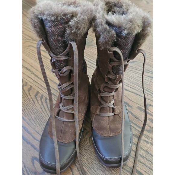 North Face Nuptse Purna Brown/Snow Boot - Sz 10 Waterproof - Picture 3 of 10